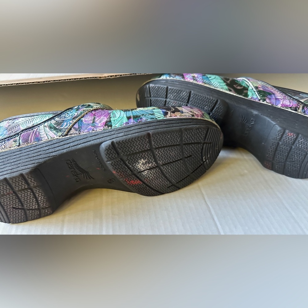 Dansko LT PRO Tooled Watercolor Leather Women's Clogs Size‎ 40 - Picture 9 of 10